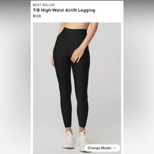 Also yoga 7/8 high waist airlift black leggings size XS